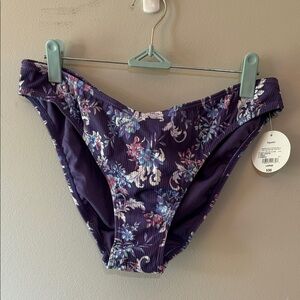 Decree Purple Floral Bikini Bottom NWT Size L